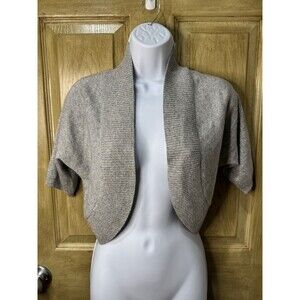 Banana Republic Italian Yarn Sz S Silver Metallic Accent Shrug Cropped Cardigan